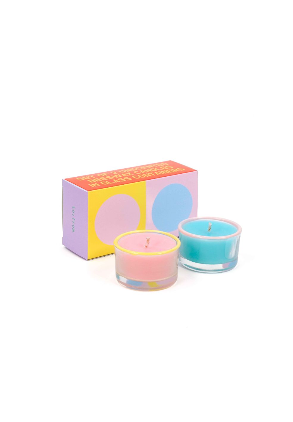 Party Candle Set Light Pink & Blue-Candles- by To : From- Verse Amsterdam