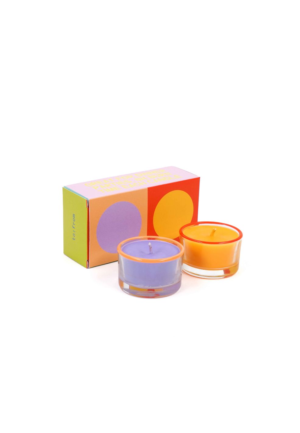 Party Candle Set Purple & Yellow-Candles- by To : From- Verse Amsterdam