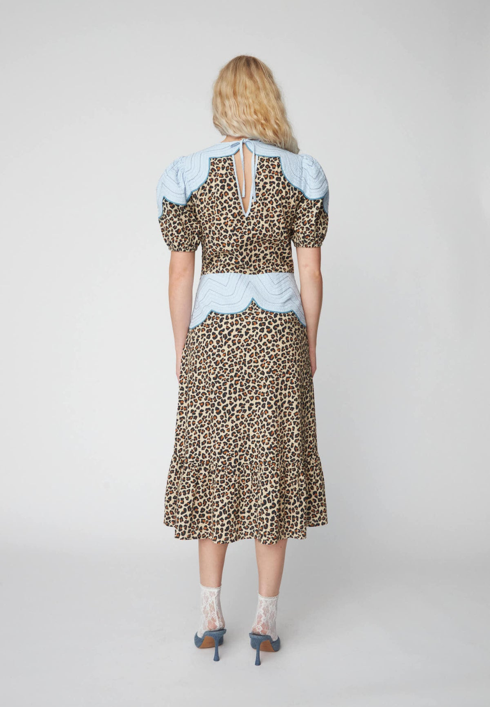 Leopard Midi Dress With Embroidery