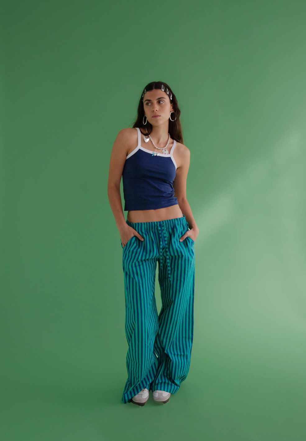 Gabrielle Pants Blue / Green One Size