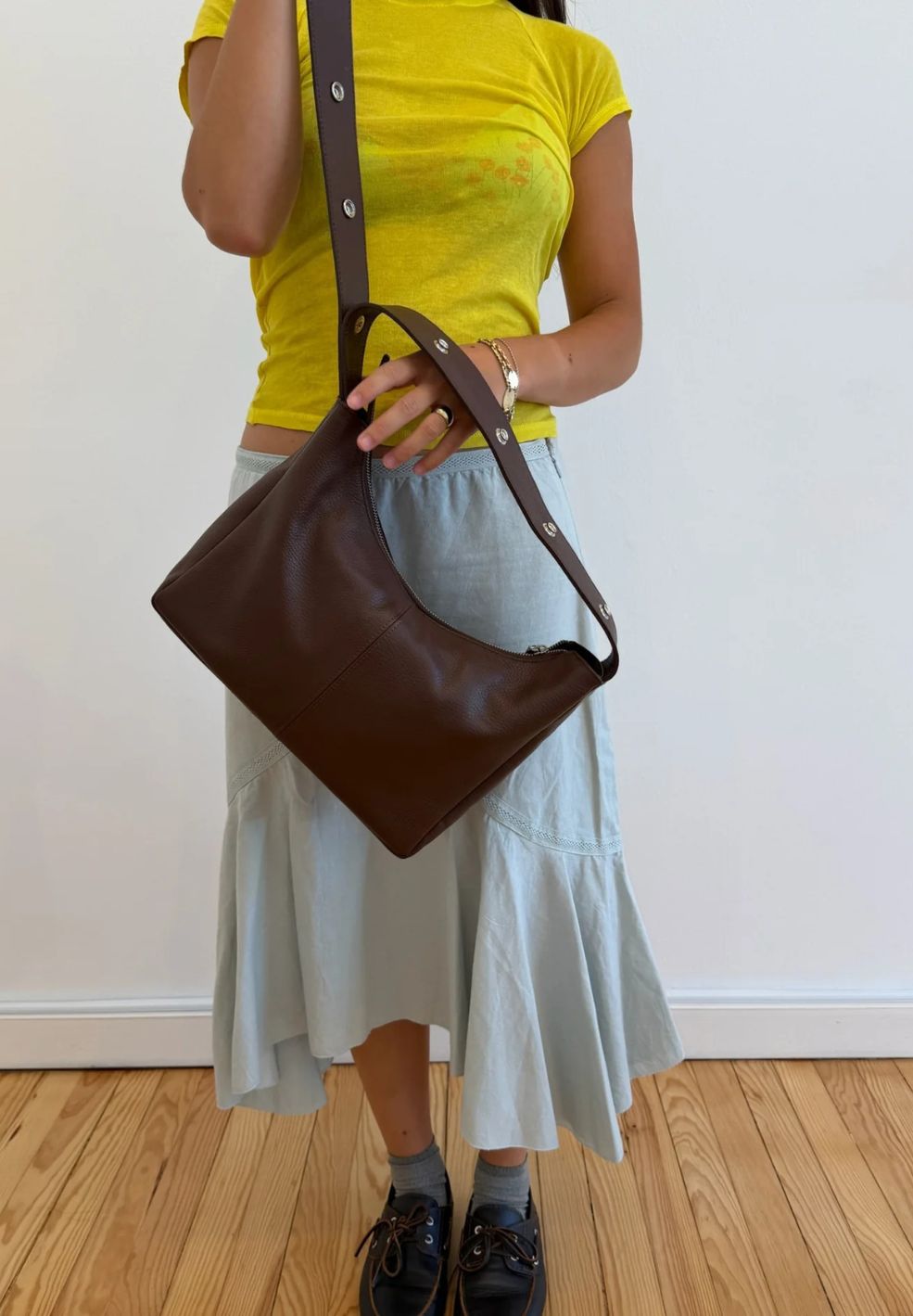 C'est Nous Tika Bag Brown from Nappa Leather at Verse Good Store - product on model photo 2