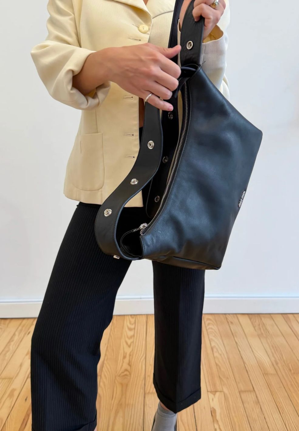 C'est Nous Tika Bag Black from Nappa Leather at Verse Good Store product on model shot 2 