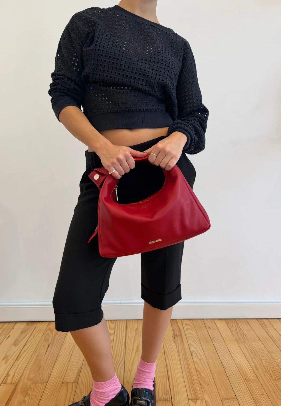C'est Nous Tika Bag Red from Nappa Leather at Verse Good Store product on model shot 