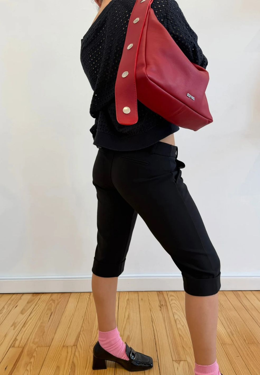 C'est Nous Tika Bag Red from Nappa Leather at Verse Good Store product on model shot 2 