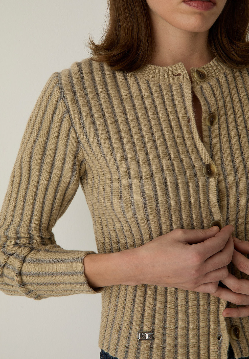 Joyce Ecru Textured Cardigan
