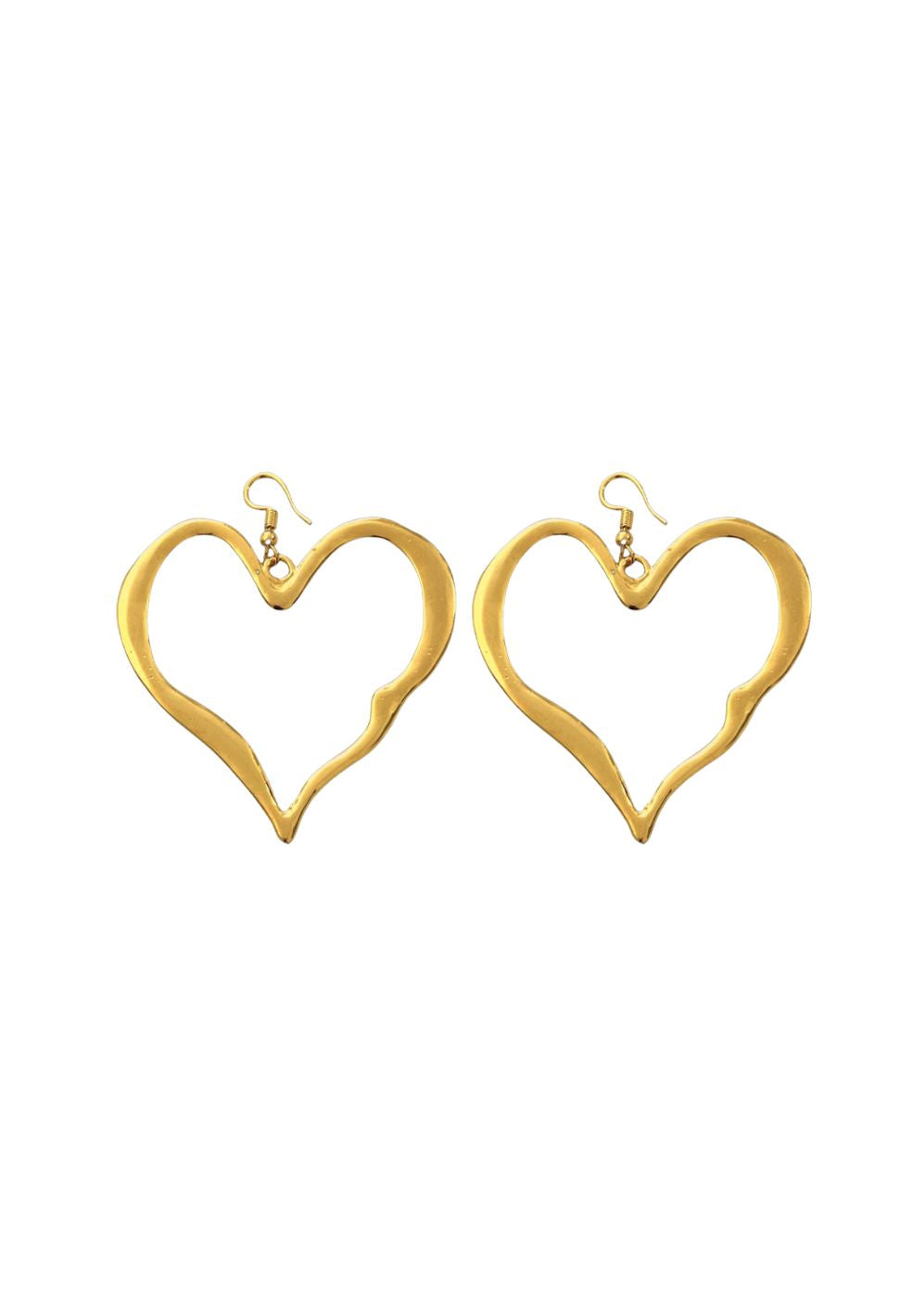 Melted Heart Earrings Gold
