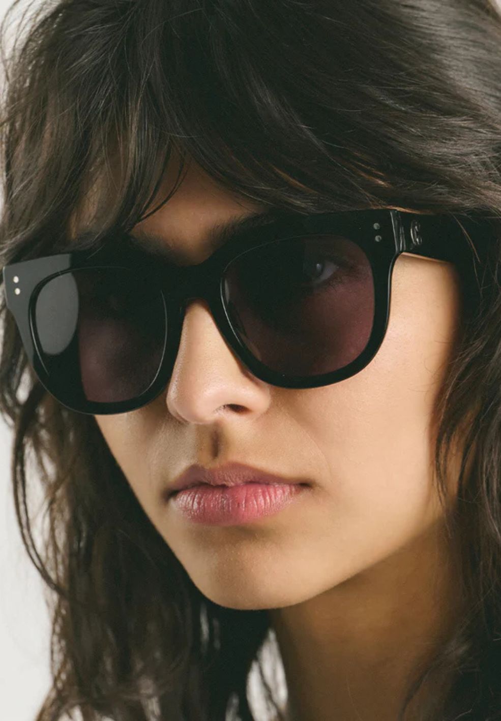 Monza Black Sunglasses from Corlin at Verse Good Store - Model Photo up close