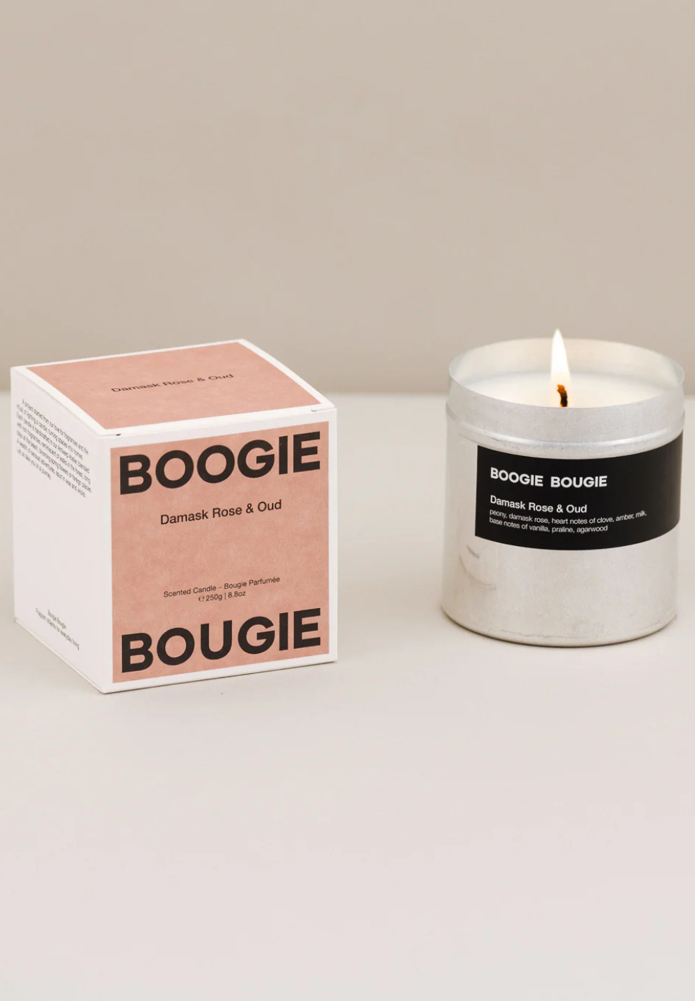 Damask Rose & Oud Scented Candle 250g-Candles- by Boogie Bougie- Verse Amsterdam