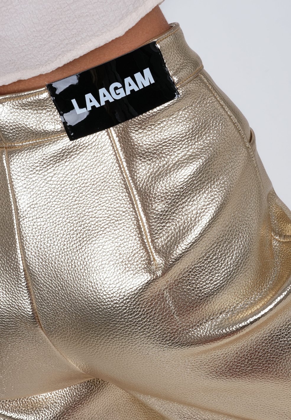 Studio 54 Vegan Leather Pants Gold